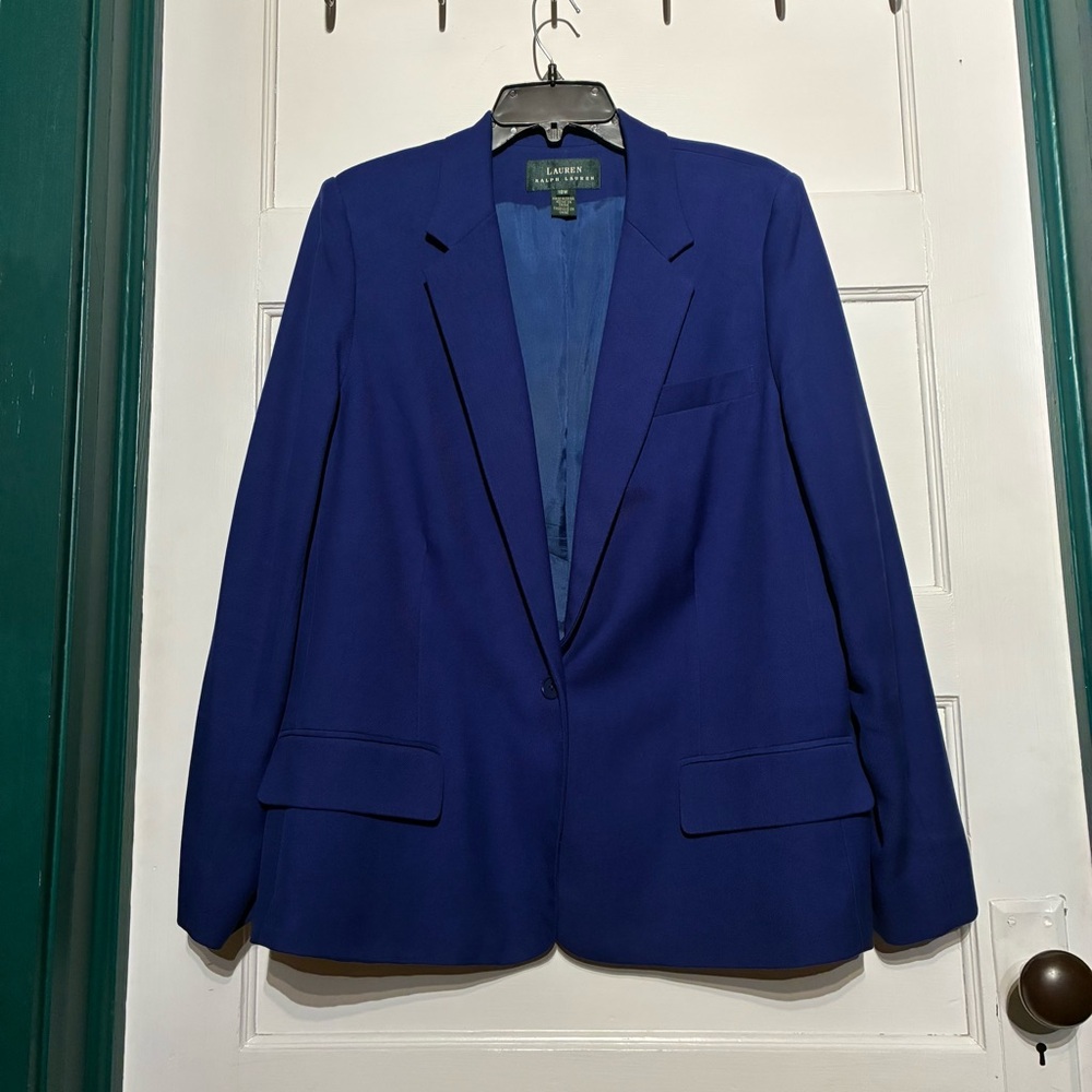 Lauren Ralph Lauren 100% Silk Single-Button Blazer**FLAWS
